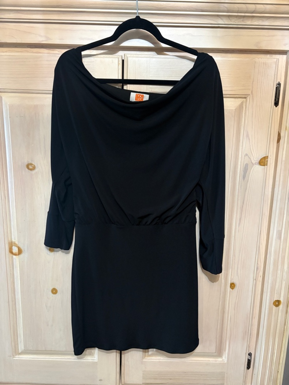Laundry by Design Black Long Sleeve Cowl Neck Dress